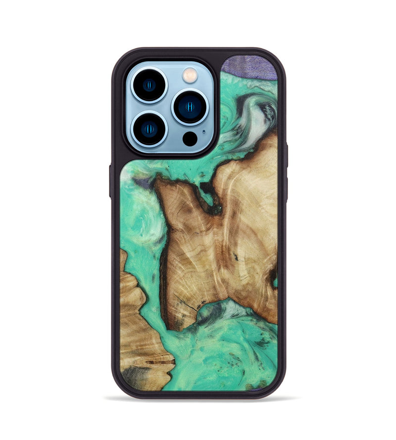 iPhone 14 Pro Wood+Resin Phone Case - Woodrow (Watercolor, 655993)
