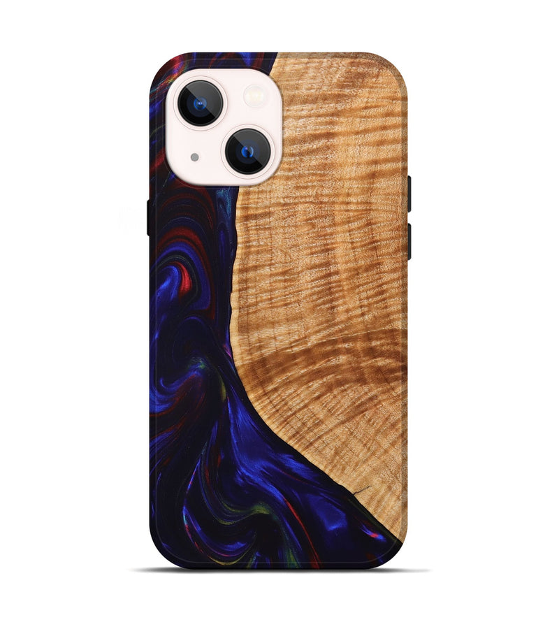 iPhone 14 Wood+Resin Live Edge Phone Case - Kaelyn (Purple, 657930)