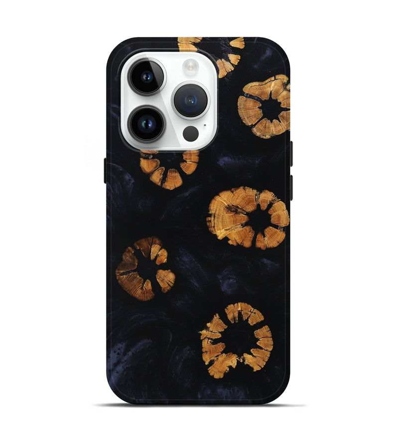 iPhone 15 Pro Wood+Resin Live Edge Phone Case - Ace (Pure Black, 657992)