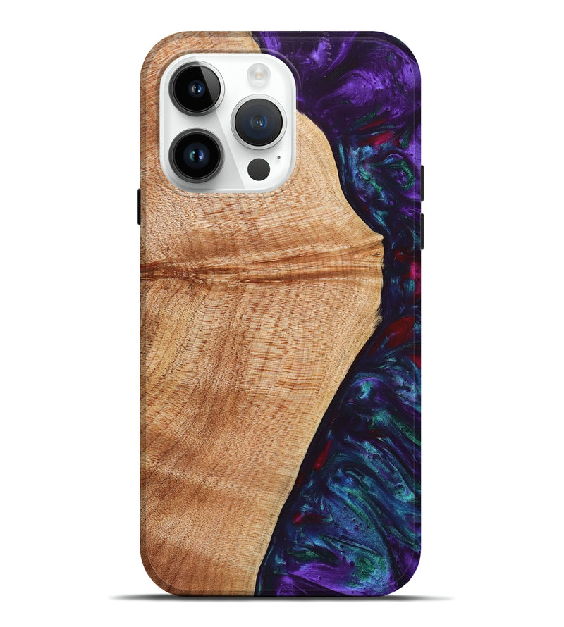 iPhone 15 Pro Max Wood+Resin Live Edge Phone Case - Jazmin (Purple, 658755)