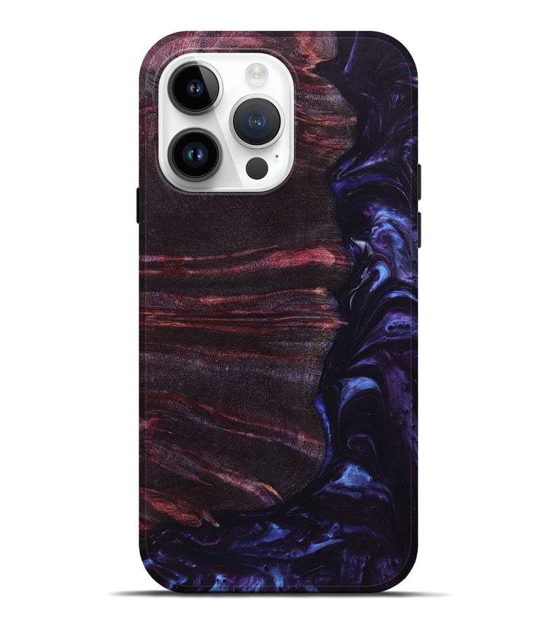 iPhone 15 Pro Max Wood+Resin Live Edge Phone Case - Rihanna (Blue, 658757)