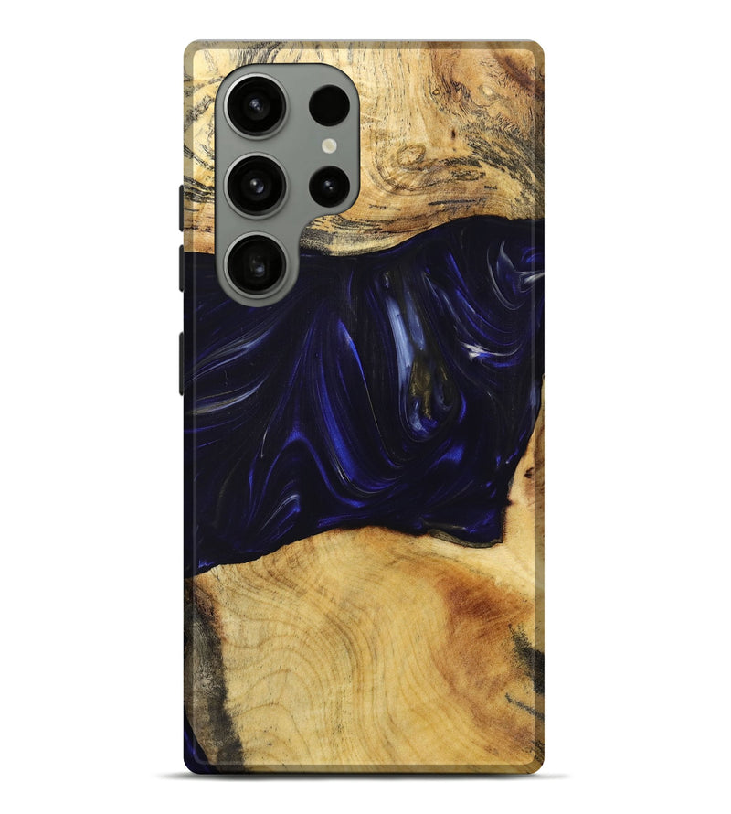 Galaxy S23 Ultra Wood+Resin Live Edge Phone Case - Roger (Blue, 658774)