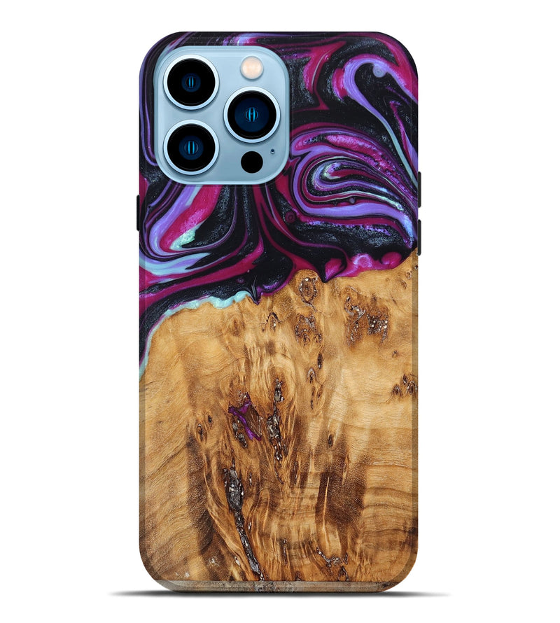 iPhone 14 Pro Max Wood+Resin Live Edge Phone Case - Angela (Cosmos, 658895)