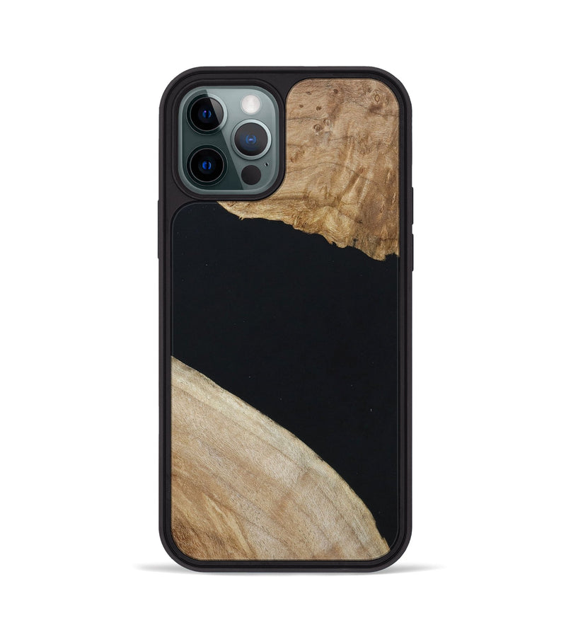 iPhone 12 Pro Wood+Resin Phone Case - Arthur (Pure Black, 659174)