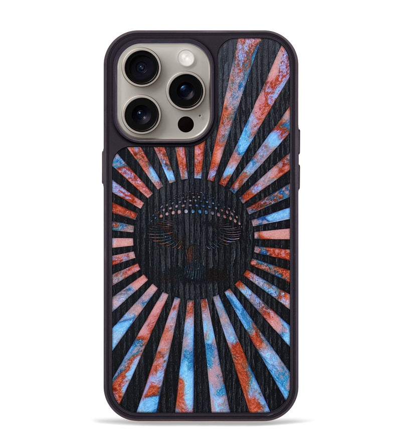 iPhone 15 Pro Max Wood+Resin Phone Case - Enzo (Retro, 659532)