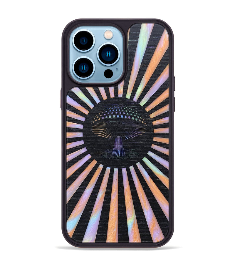 iPhone 14 Pro Max Wood+Resin Phone Case - Felicia (Retro, 659559)