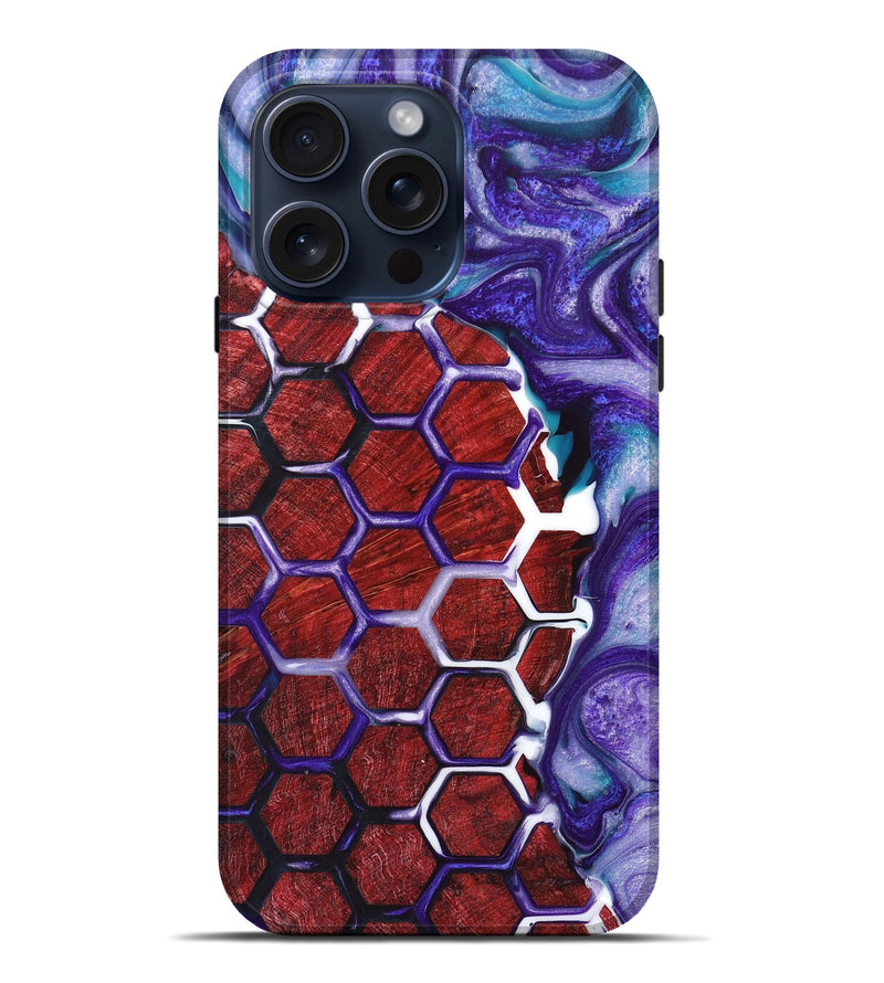 iPhone 15 Pro Max Wood+Resin Live Edge Phone Case - Dean (Pattern, 660084)