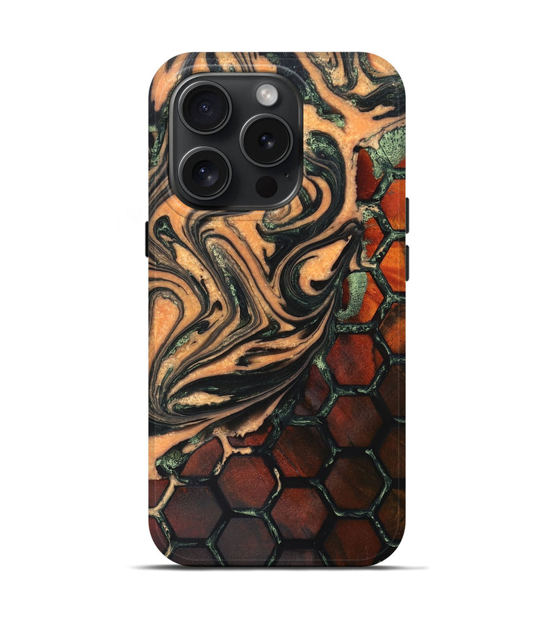 iPhone 15 Pro Wood+Resin Live Edge Phone Case - Nicolette (Pattern, 660275)