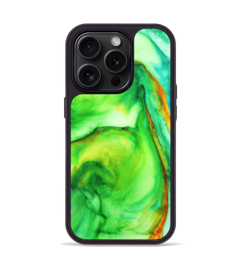 iPhone 15 Pro Wood+Resin Phone Case - Cara (Watercolor, 662019)