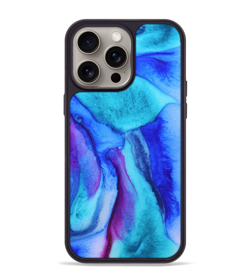 iPhone 15 Pro Max Wood+Resin Phone Case - Vonda (Watercolor, 662025)