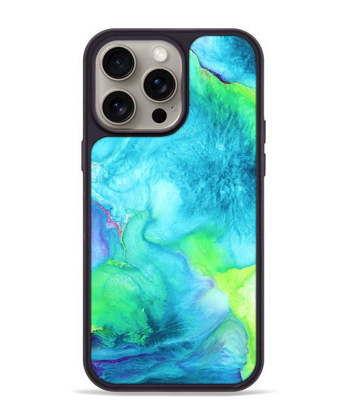 iPhone 15 Pro Max Wood+Resin Phone Case - Gary (Watercolor, 662042)
