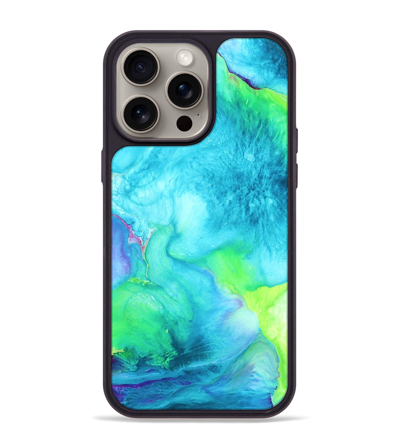 iPhone 15 Pro Max Wood+Resin Phone Case - Gary (Watercolor, 662042)