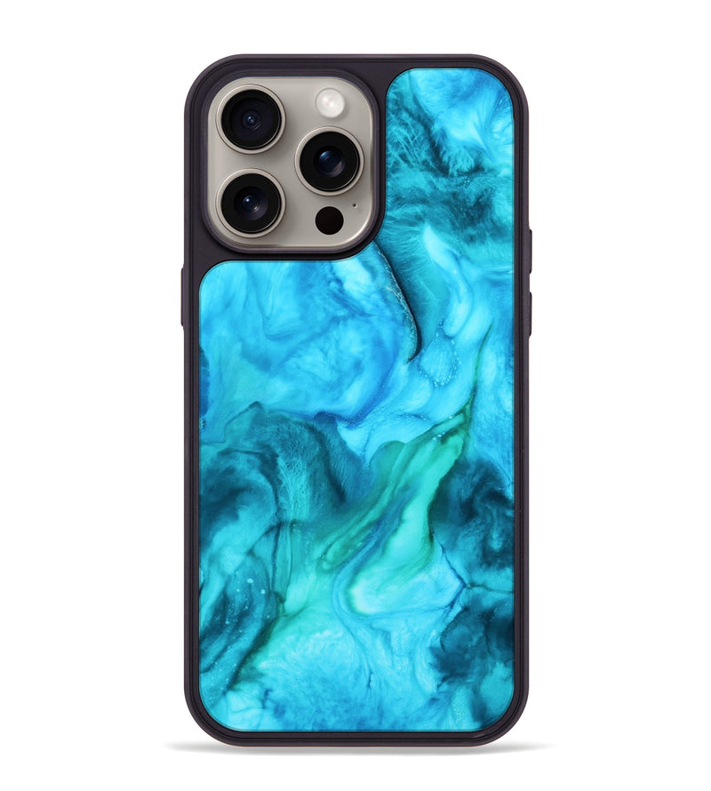 iPhone 15 Pro Max Wood+Resin Phone Case - Maci (Watercolor, 662064)