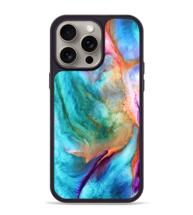 iPhone 15 Pro Max Wood+Resin Phone Case - Delaney (Watercolor, 662103)