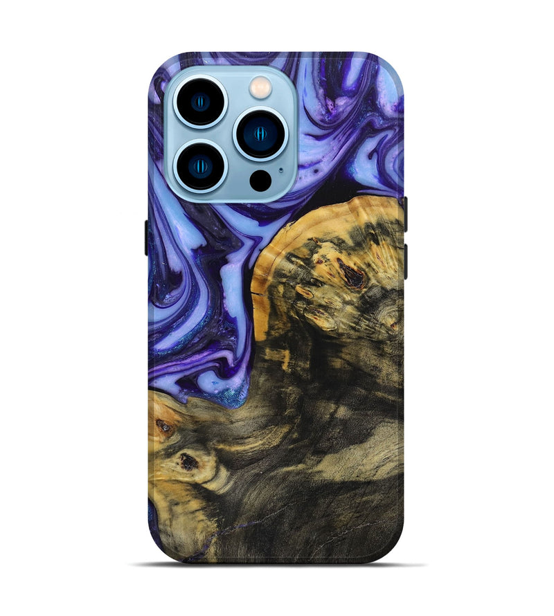 iPhone 14 Pro Wood+Resin Live Edge Phone Case - Tierra (Purple, 662575)