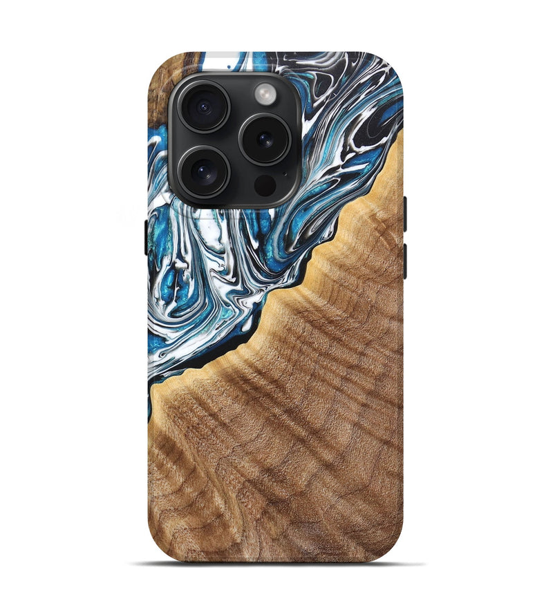iPhone 15 Pro ResinArt Live Edge Phone Case - Presley (Blue, 662636)