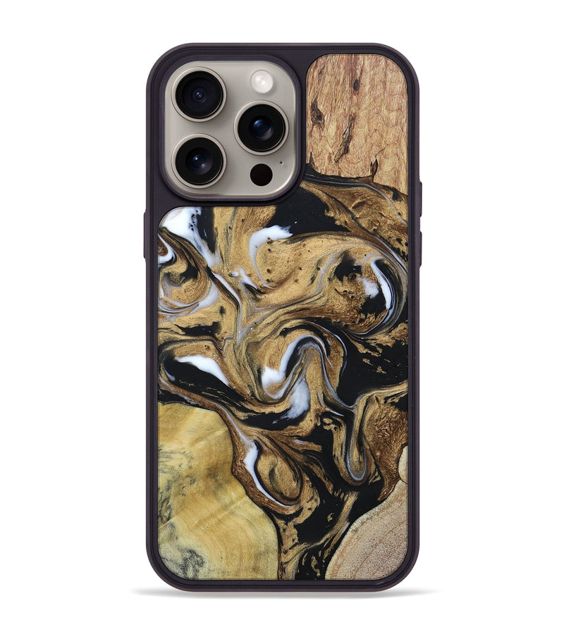 iPhone 15 Pro Max Wood+Resin Phone Case - Clayton (Mosaic, 663057)