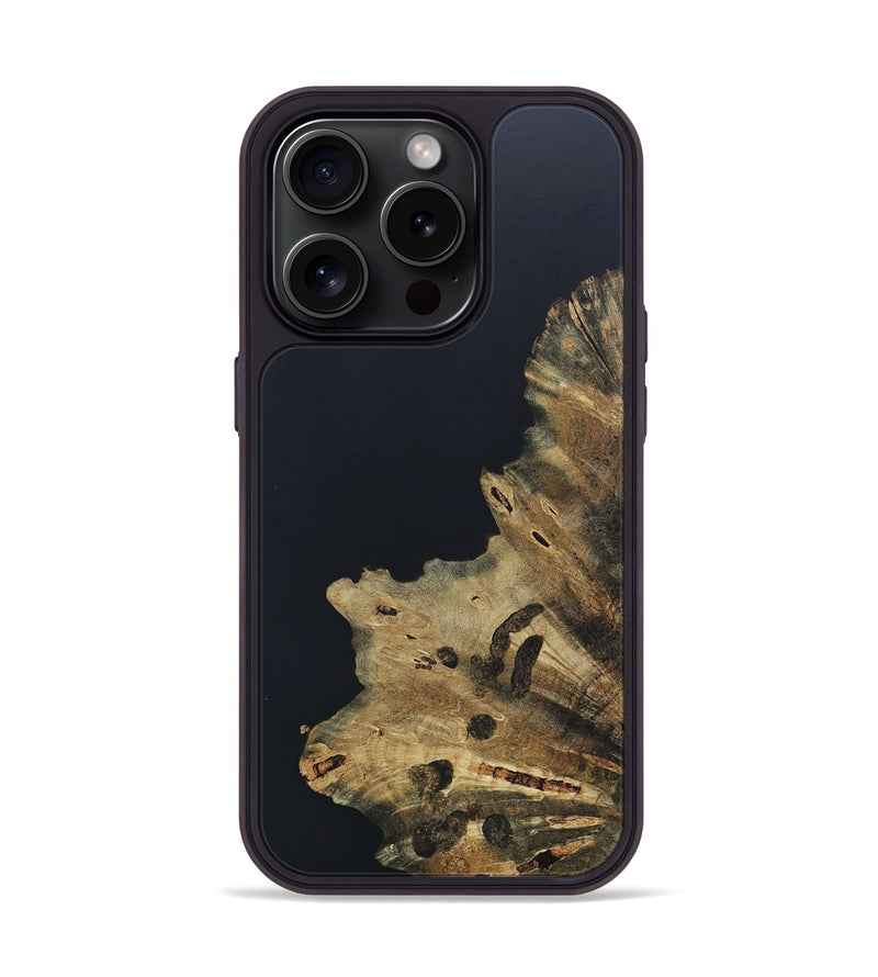 iPhone 15 Pro Wood+Resin Phone Case - Douglas (Pure Black, 663203)
