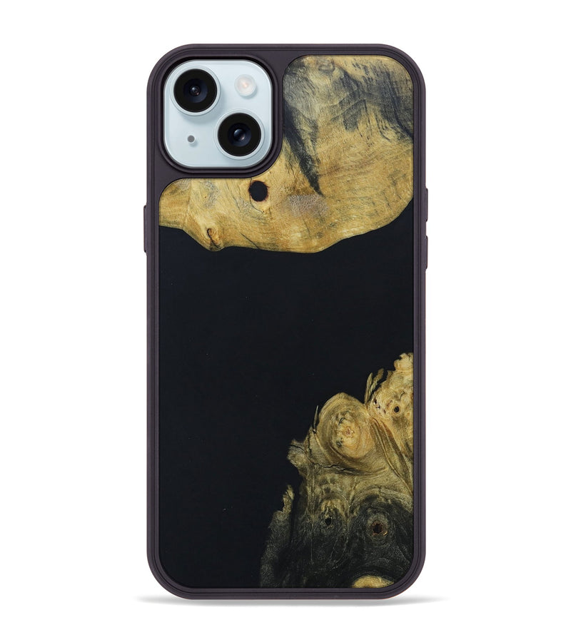 iPhone 15 Plus Wood+Resin Phone Case - Nicole (Pure Black, 663204)