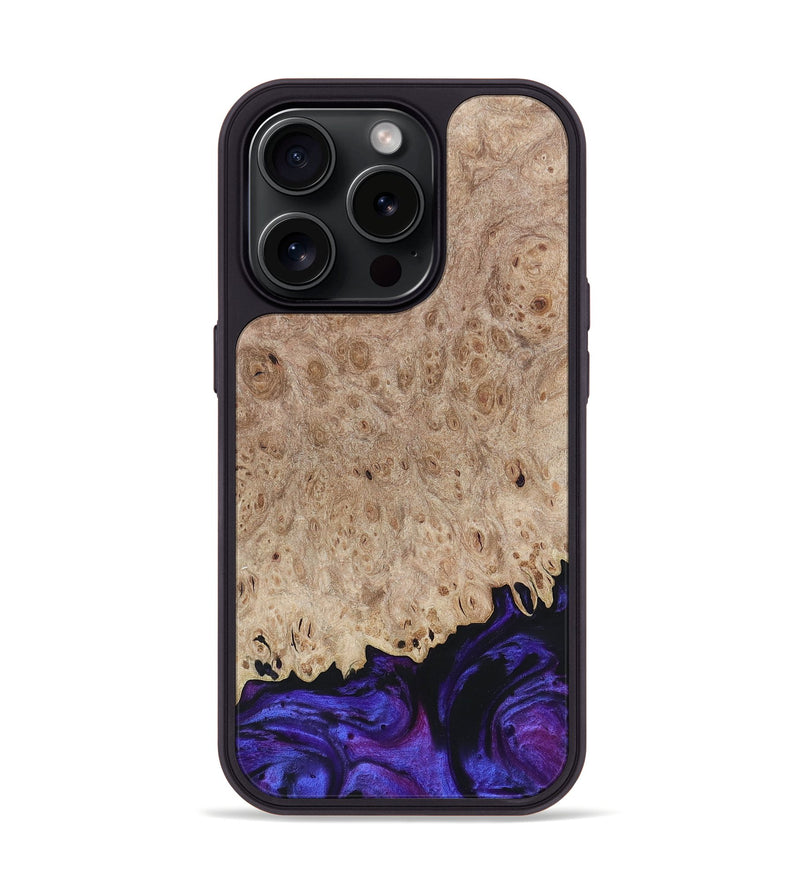 iPhone 15 Pro Wood+Resin Phone Case - Cruz (Purple, 663221)