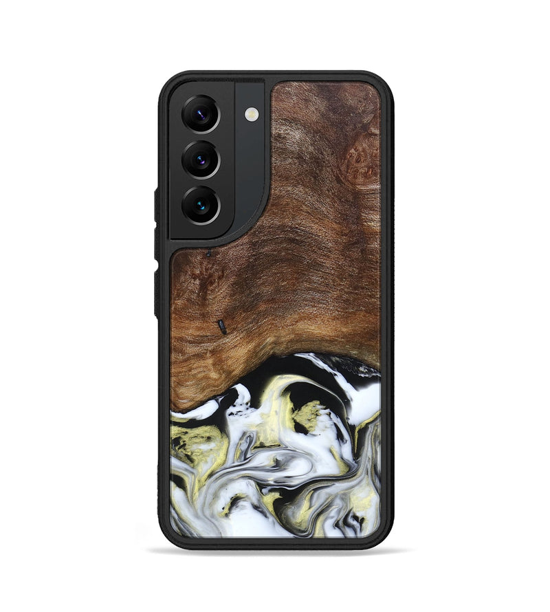 Galaxy S22 Wood+Resin Phone Case - Ivy (Black & White, 663732)