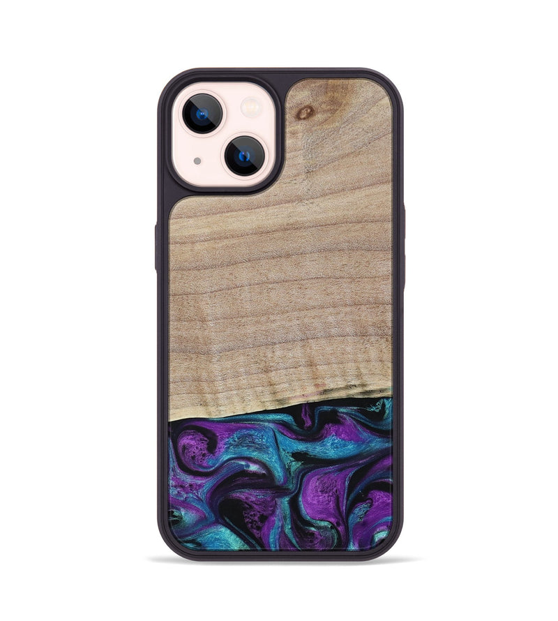 iPhone 14 Wood+Resin Phone Case - Lauryn (Purple, 664135)