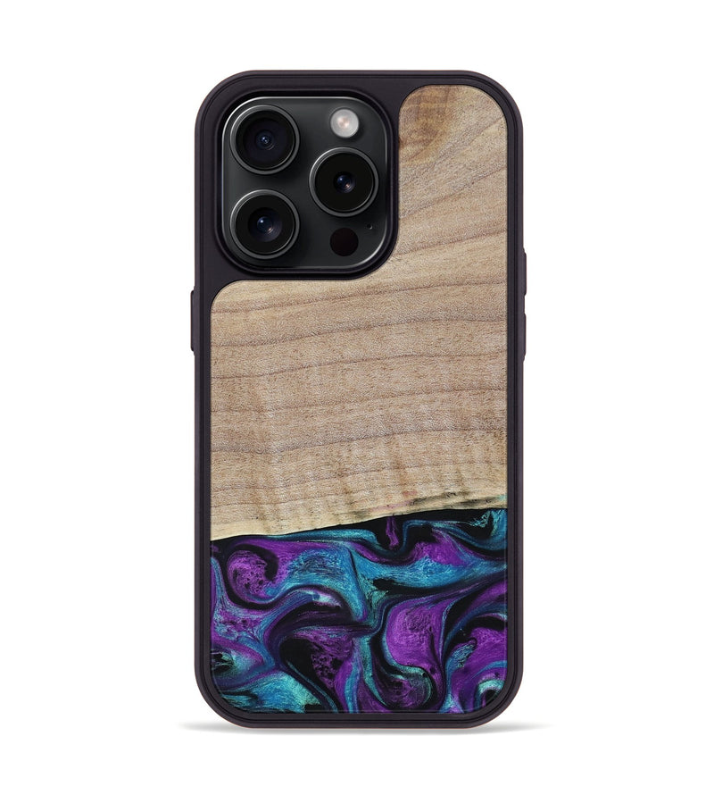 iPhone 15 Pro Wood+Resin Phone Case - Lauryn (Purple, 664135)