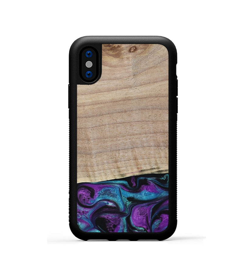 iPhone Xs Wood+Resin Phone Case - Lauryn (Purple, 664135)