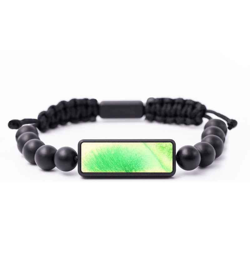 Onyx Bead Wood+Resin Bracelet - Olive (Watercolor, 664585)