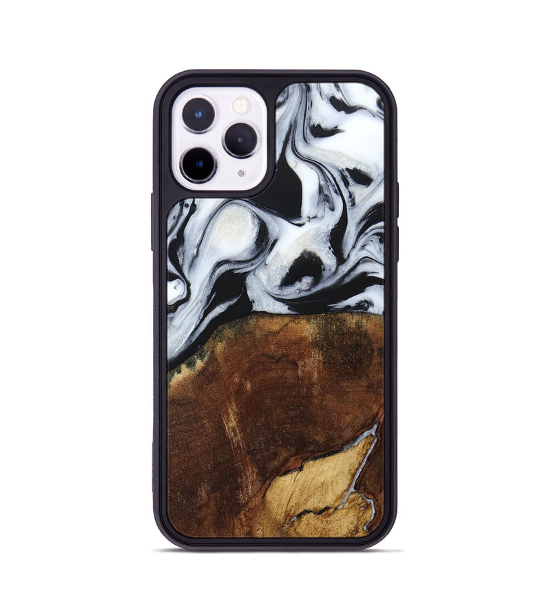 iPhone 11 Pro Wood+Resin Phone Case - Laverne (Black & White, 664695)