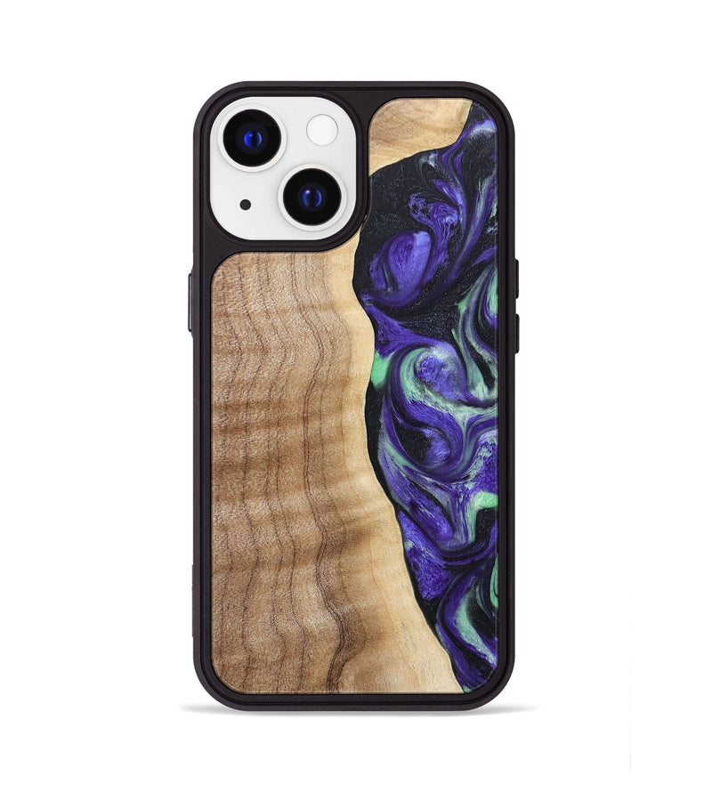 iPhone 13 Wood+Resin Phone Case - Charity (Purple, 665469)