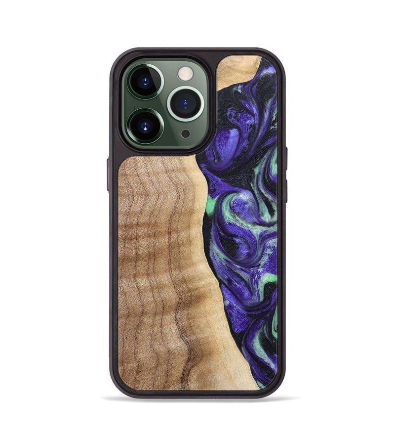 iPhone 13 Pro Wood+Resin Phone Case - Charity (Purple, 665469)