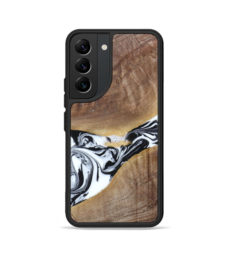 Galaxy S22 Wood+Resin Phone Case - Melody (Black & White, 665809)