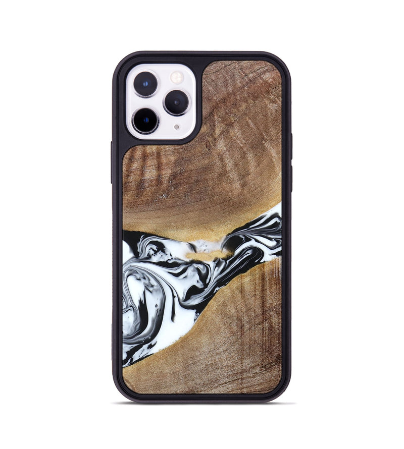 iPhone 11 Pro Wood+Resin Phone Case - Melody (Black & White, 665809)