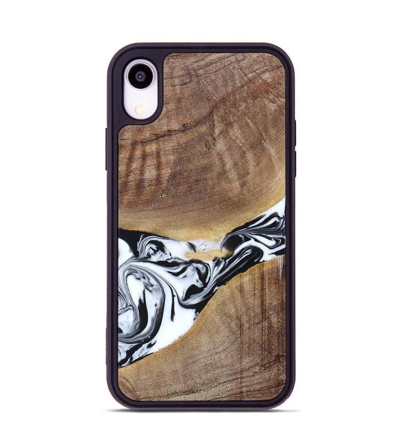 iPhone Xr Wood+Resin Phone Case - Melody (Black & White, 665809)