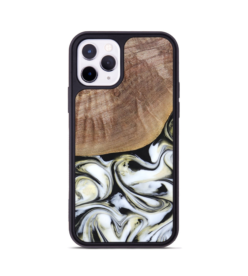 iPhone 11 Pro Wood+Resin Phone Case - Lisa (Black & White, 665869)