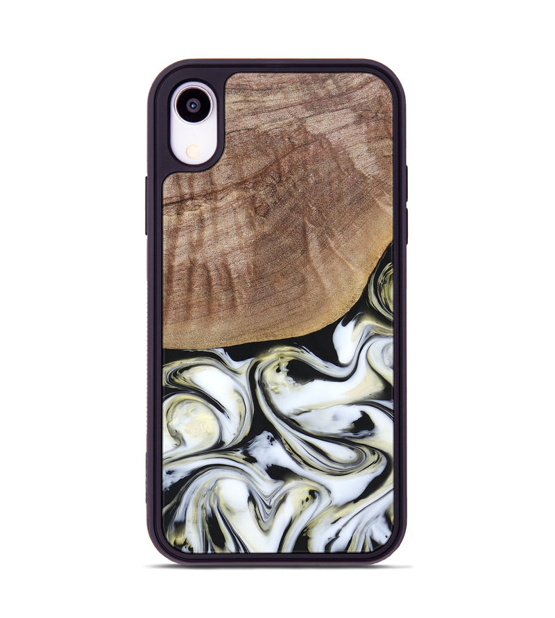 iPhone Xr Wood+Resin Phone Case - Lisa (Black & White, 665869)