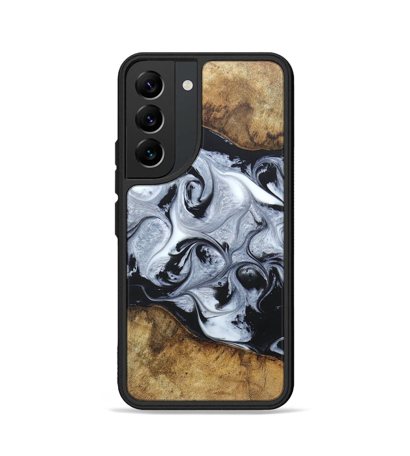 Galaxy S22 Wood+Resin Phone Case - Jimmie (Black & White, 666117)
