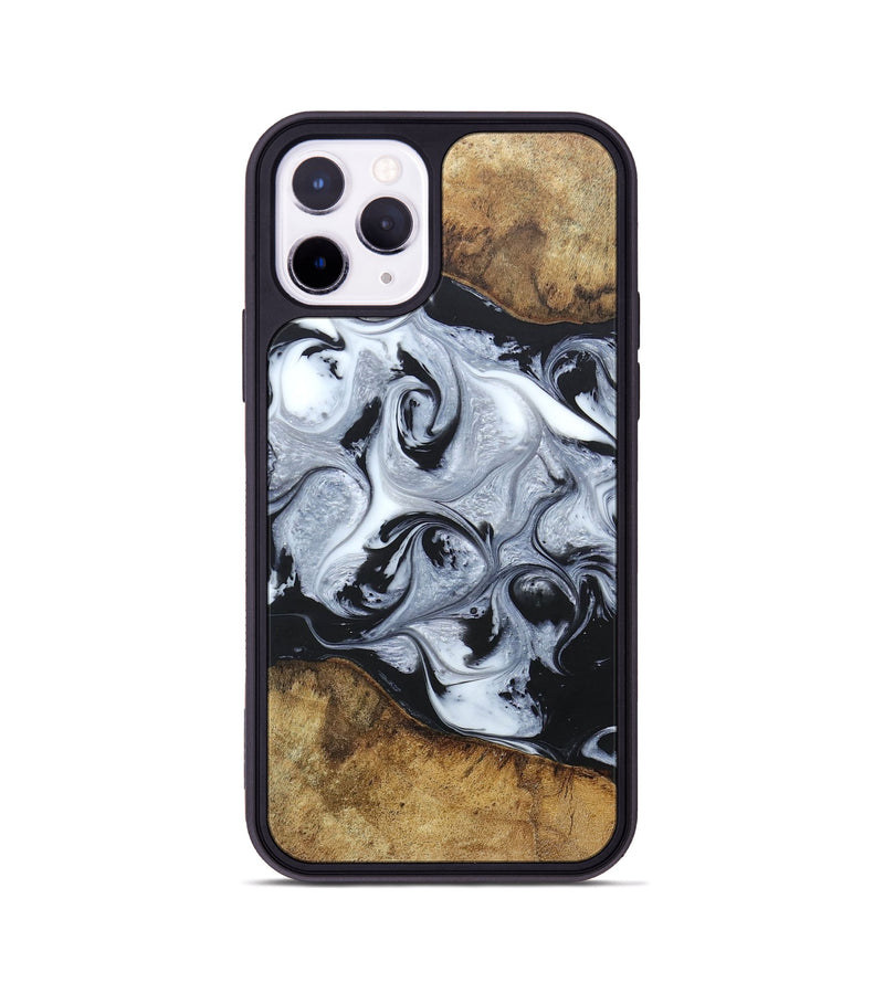 iPhone 11 Pro Wood+Resin Phone Case - Jimmie (Black & White, 666117)
