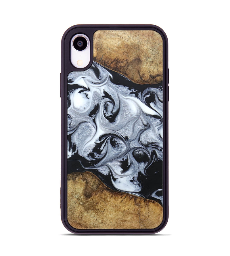 iPhone Xr Wood+Resin Phone Case - Jimmie (Black & White, 666117)