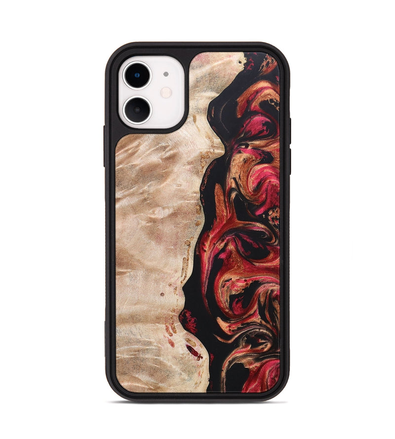 iPhone 11 Wood+Resin Phone Case - Oscar (Red, 666353)