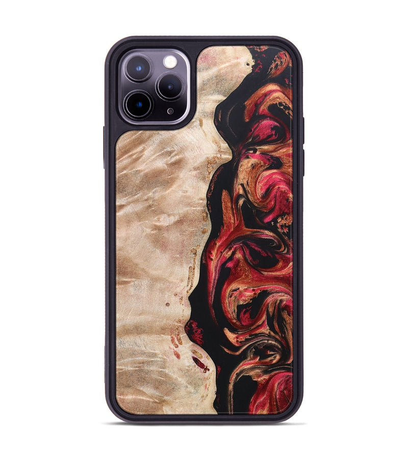 iPhone 11 Pro Max Wood+Resin Phone Case - Oscar (Red, 666353)