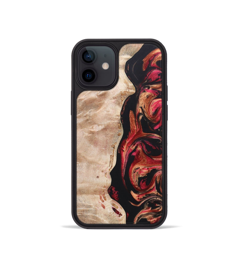 iPhone 12 mini Wood+Resin Phone Case - Oscar (Red, 666353)