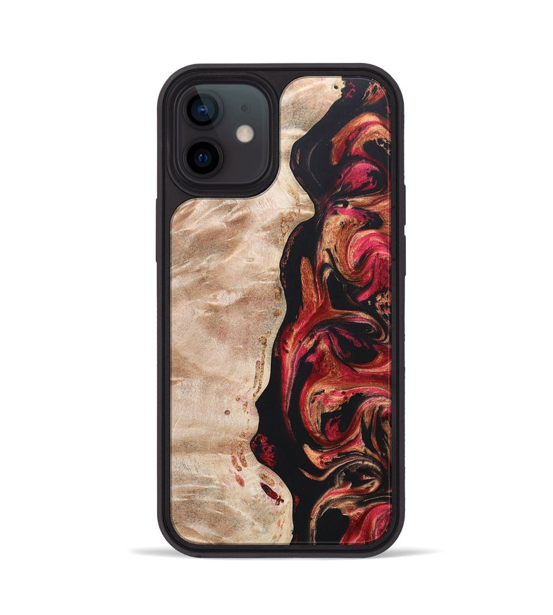 iPhone 12 Wood+Resin Phone Case - Oscar (Red, 666353)