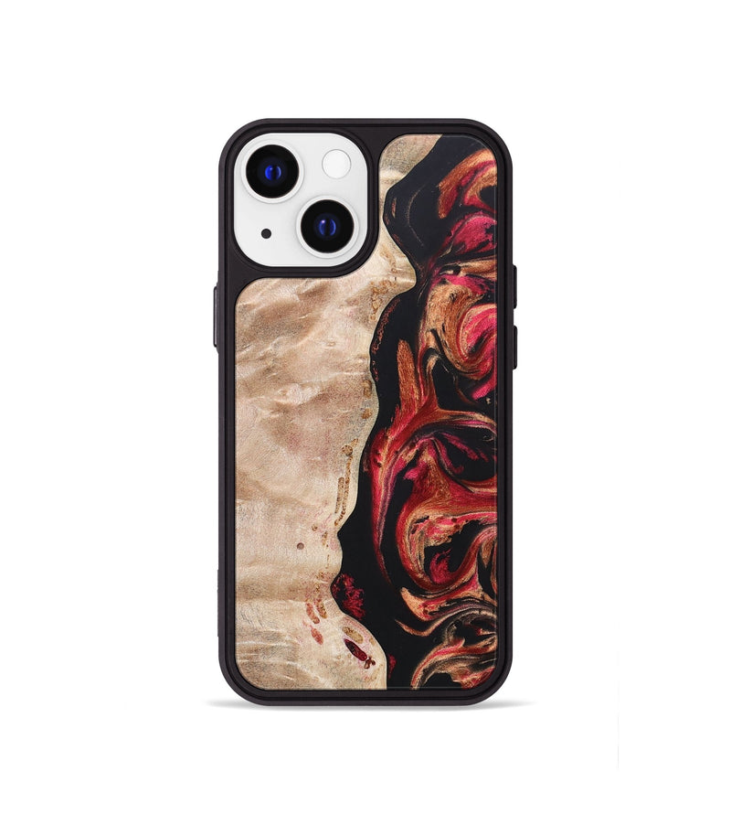 iPhone 13 mini Wood+Resin Phone Case - Oscar (Red, 666353)