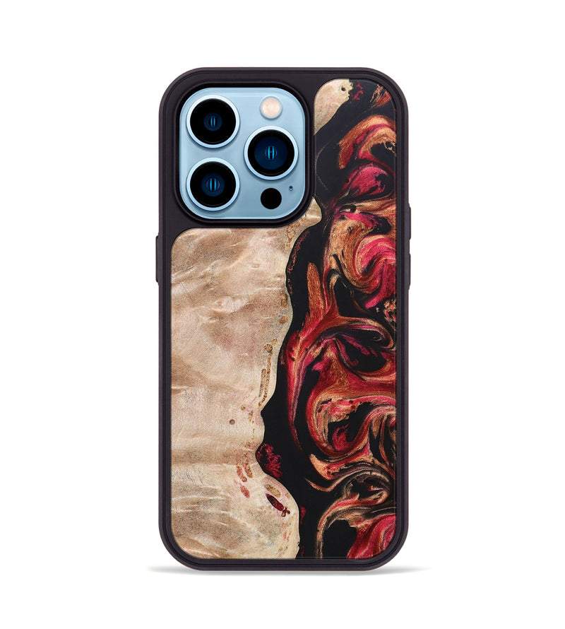 iPhone 14 Pro Wood+Resin Phone Case - Oscar (Red, 666353)