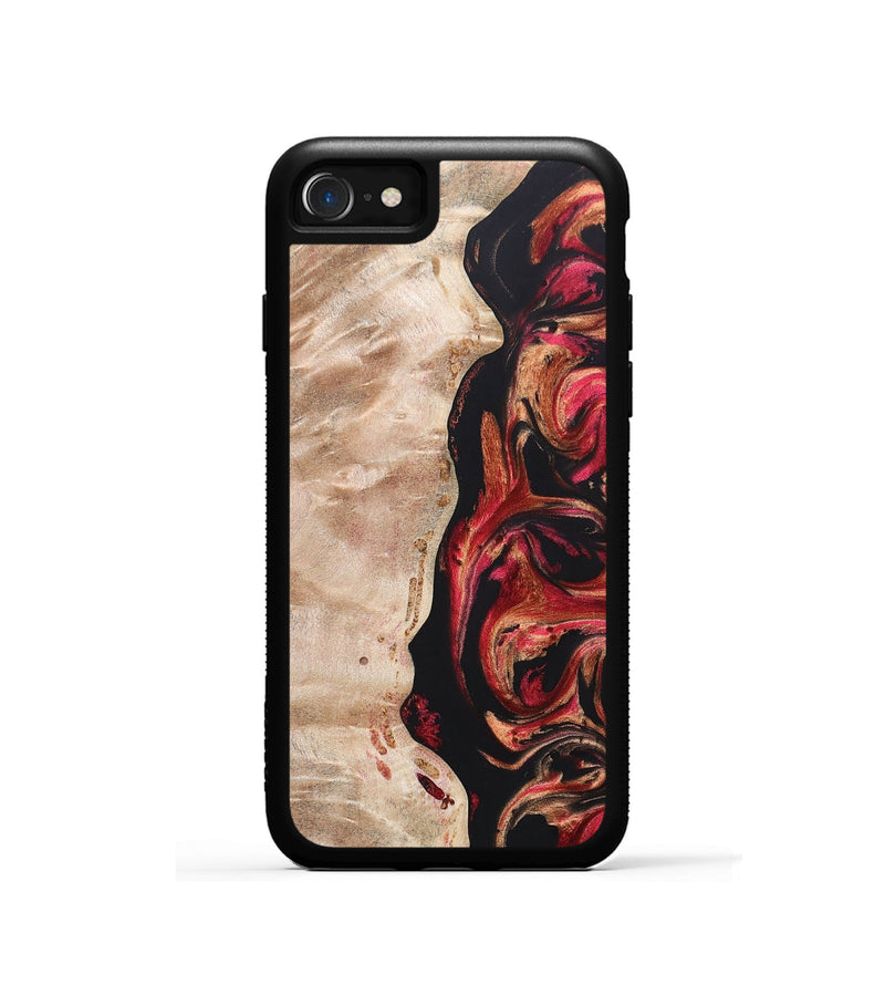 iPhone SE Wood+Resin Phone Case - Oscar (Red, 666353)