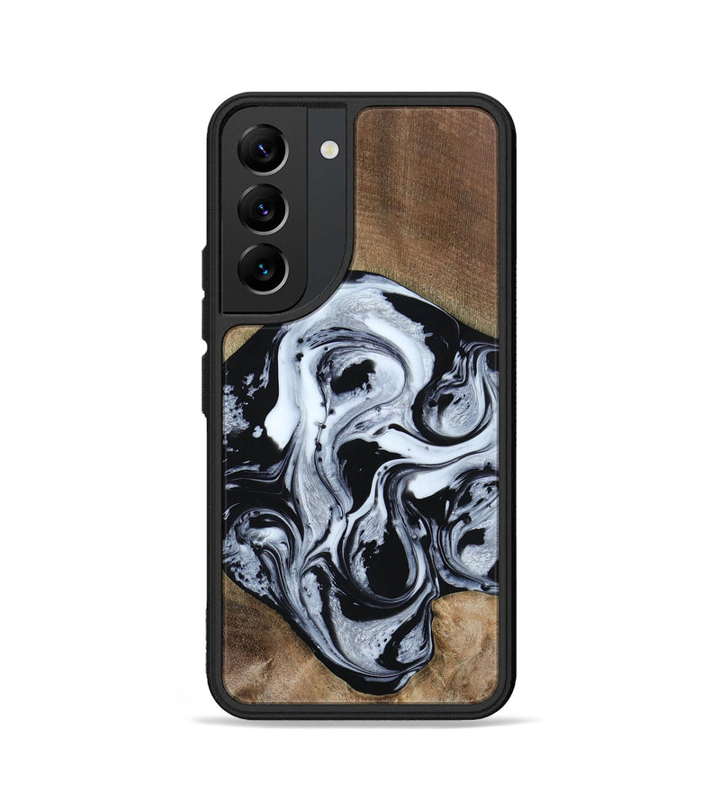 Galaxy S22 Wood+Resin Phone Case - Jewel (Black & White, 667638)