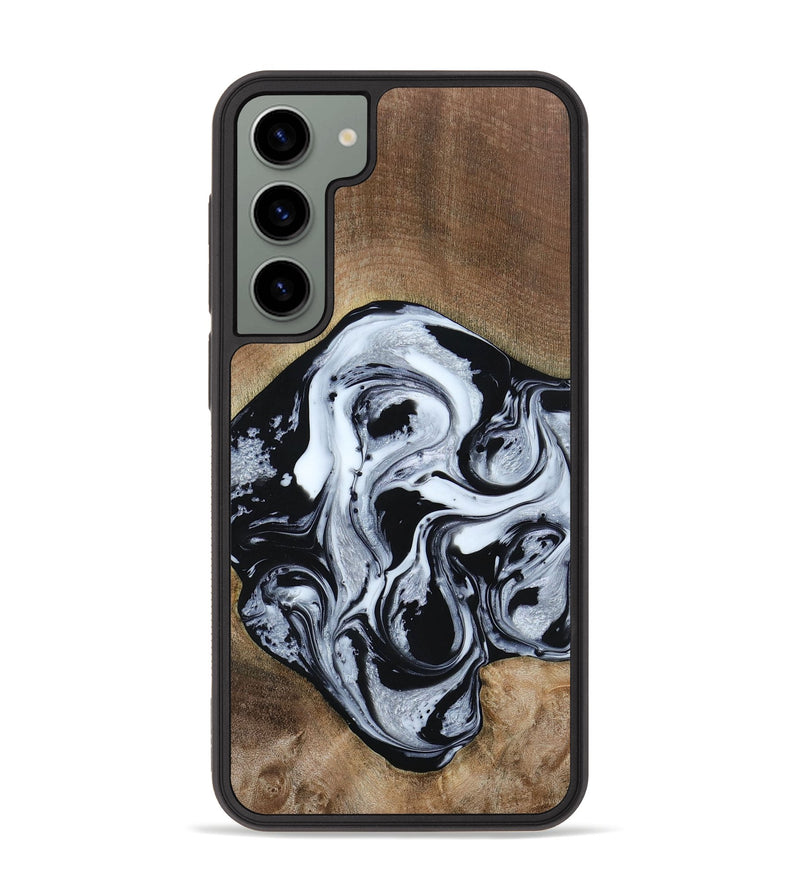Galaxy S23 Plus Wood+Resin Phone Case - Jewel (Black & White, 667638)