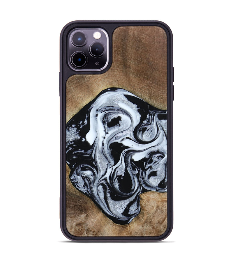 iPhone 11 Pro Max Wood+Resin Phone Case - Jewel (Black & White, 667638)